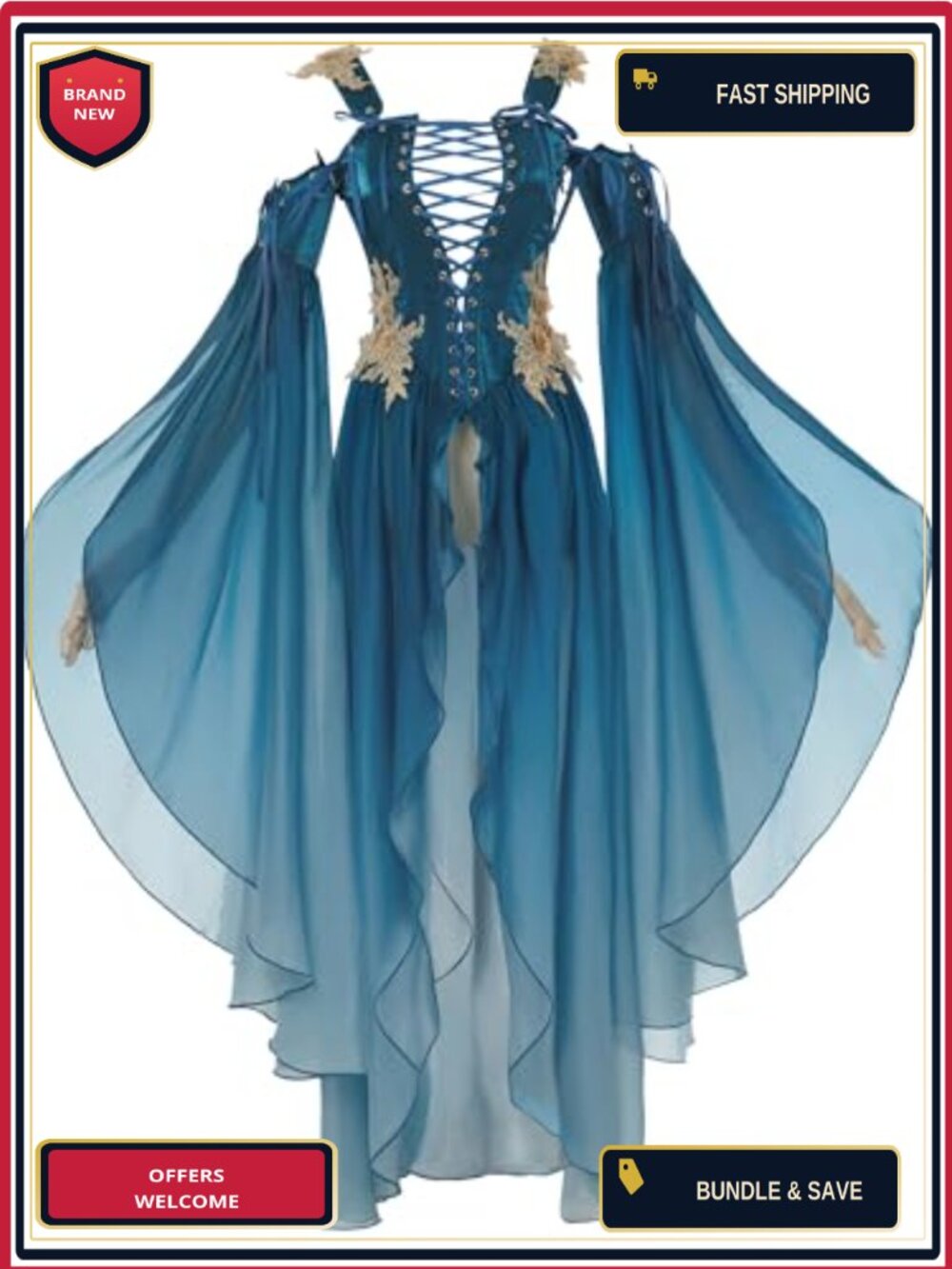 Medieval Renaissance Costume Dress Outer Garment Only for Women